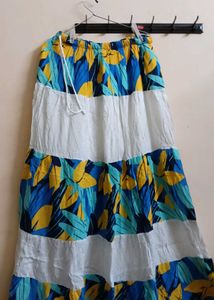 Floral Print Tiered Maxi Skirt