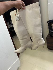 ZARA Croc Textured Boots