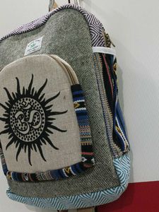 🕉️ Bagpack 100% Natural Hemp Stitched