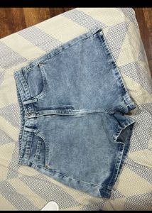 Acid Wash Denim Shorts