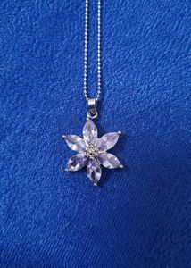 Korean Flower Pendent With Chain