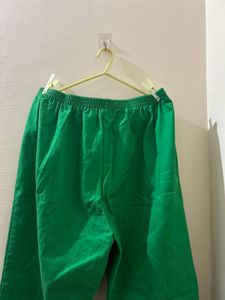 Black top and Green Casual Pants