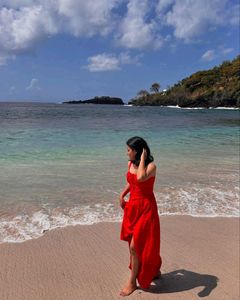 Red Cottage core Dress