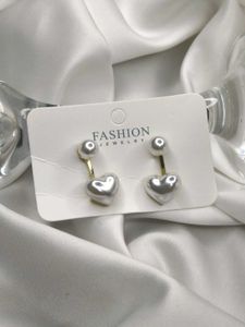 Pearl Heart Drop Earrings
