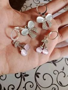 Earrings And Charm Necklace Combo
