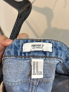Forever 21 Ripped Blue Denim Shorts