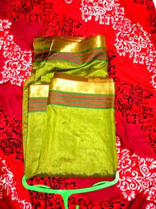 Olive Green Beautiful Sari