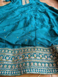 Teal &amp; Olive Kurta Set