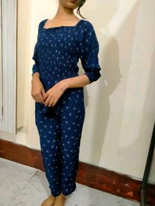 Navy Blue Summer Jumpsuit Dress