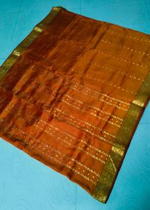 Orange Colour Pure Kanchipattu Saree