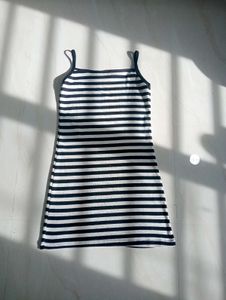 Black & White Striped Bodycon Mini Dress