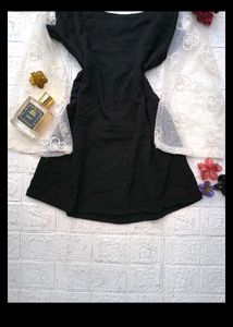 Black Mini Dress Lace Sleeves