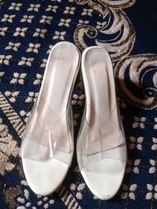 Women Heel White Transparent