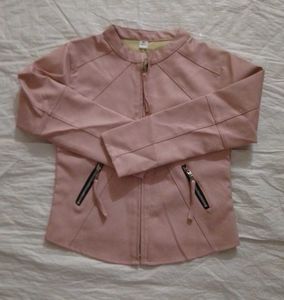 Dusty Rose Faux Leather Jacket