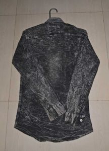 Grey Levy Logo Denim Jacket For Men