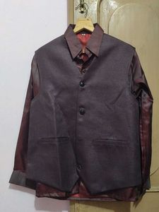 Brown Waistcoat &amp; Shirt Set
