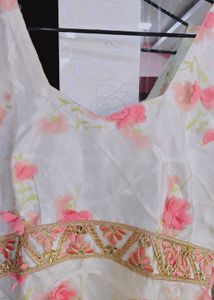 Floral White Ethnic Gown