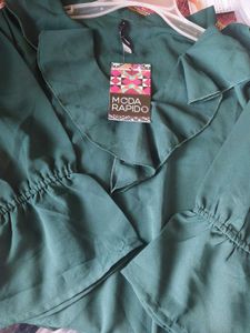 Green Ruffle Top