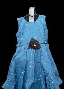 Blue Floral Accent Dress
