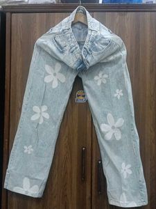 Floral Print Jeans