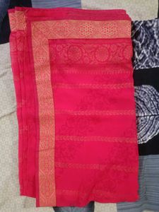 Pink Georgette Saree