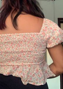 Floral Puff Sleeve Crop Top