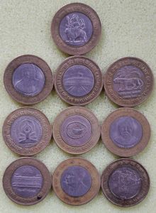 Commemorative 10 Rupee Coin Collection Set