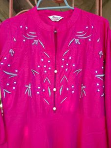 Embroidered Kurta Set With Printed Dupatta