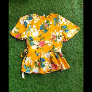 Floral Wrap around Top