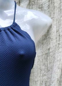 Navy Blue Halter Swimsuit