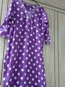 Purple Polka Dot Kurti