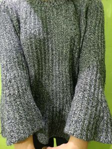 Gray Peplum Knit Top