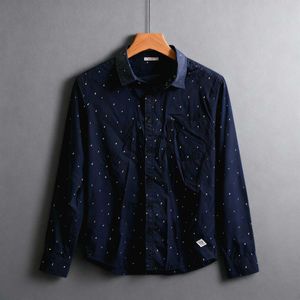 Navy Blue Patterned Shirt