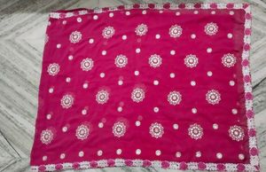 Elegant Pink Embroidered Saree