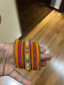 2/6 Pink & Yellow Bangles Set