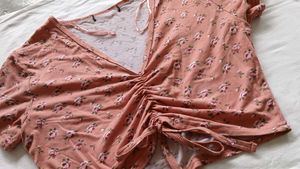&#34;Rosewood Bloom&#34; Ruched Floral Crop Top