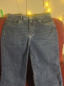 Navy Blue Straight-Fit Jeans | Size 30