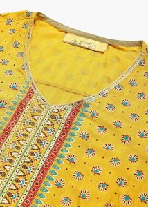 Elegant Yellow Printed Kurta