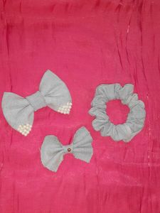 Hair Accessory Set - Bows & Scrunchie