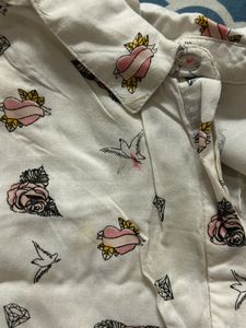 Cute White Shirt With Love Symbols