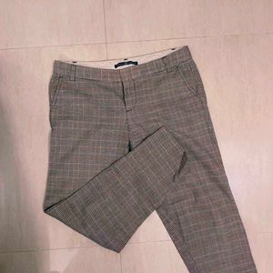 Grey Plaid Trousers