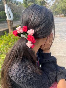Floral Crochet Hair Bun Accessory