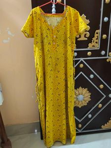 Yellow Print Loungewear Dress