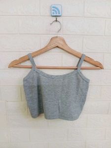 Gray Cropped Tank Top