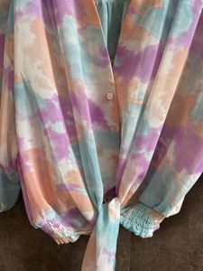 Tie-Front Pastel Blouse