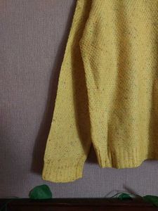 Yellow Knit Sweater with Pocket