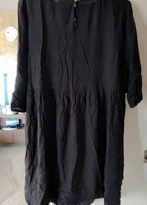 Embroidered Black Tunic Dress