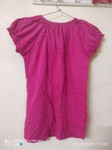 Very Cute Pink White Dotted Top