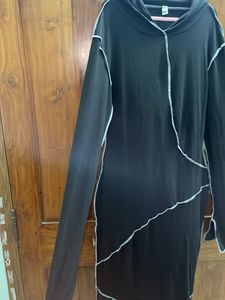 Sexy Hooded Full Sleeve Body Con Dress