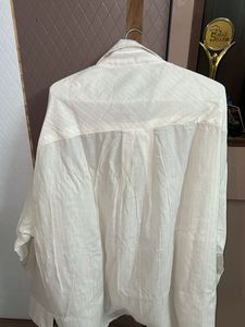 Next Ivory Metallic Stripe Shirt